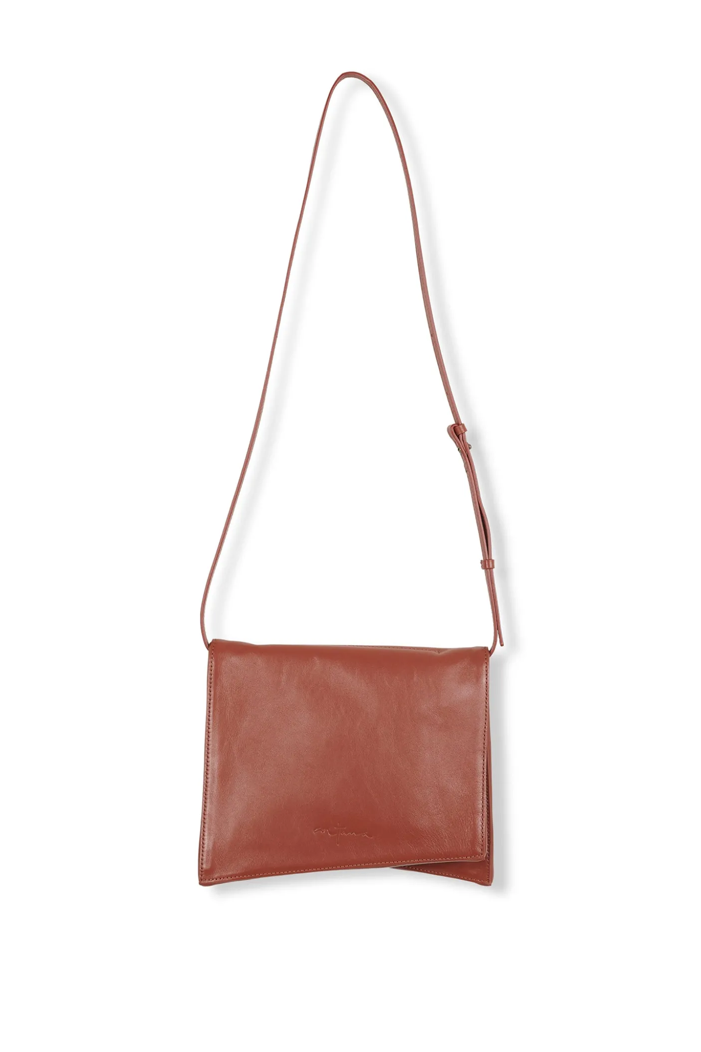 Modular, bolso en cuero teja