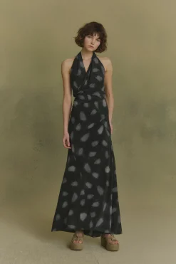 Molly, vestido de seda mint print