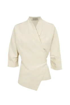 Mona, chaqueta de lino y seda marfil