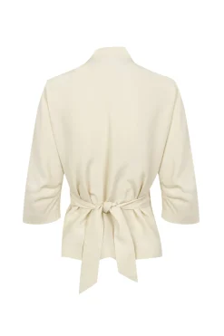 Mona, chaqueta de lino y seda marfil