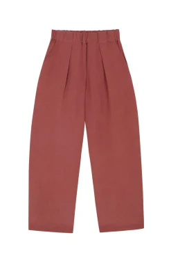 Mona, pantalon de lino y seda fresa