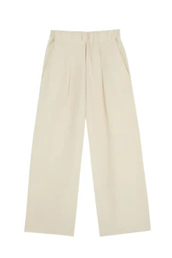 Mona, pantalon de lino y seda marfil