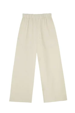 Mona, pantalon de lino y seda marfil