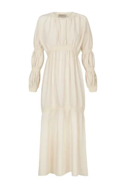 Morgan, ivory silk and linen dress