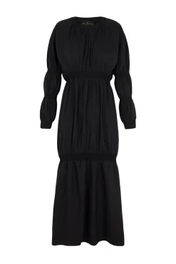 Morgan, vestido en lino y seda gris humo