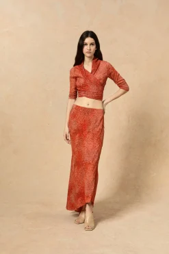 Nadine, granada print silk top