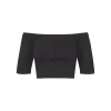 Naim, crop top de punto arándano