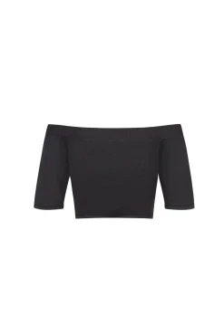 Naim, crop top de punto arándano