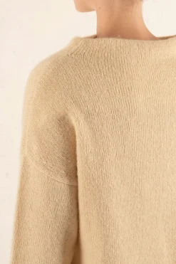 Nima, jersey oversize de alpaca, cachemir y seda marfil