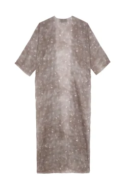 Nina, chaqueta larga de ramio ayaz print
