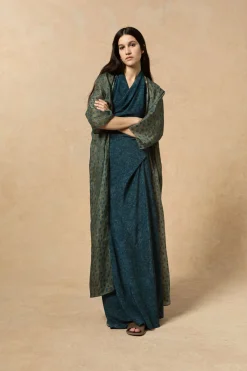 Nina, chaqueta larga en ramio ciro print