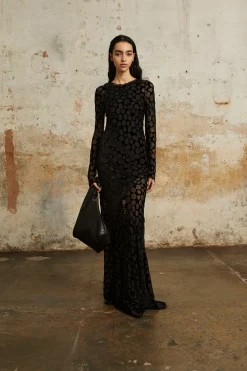Nini, black silk mini dress