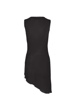 Nini, black silk mini dress