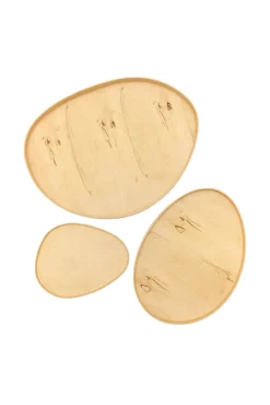 Oeuf, bandejas en madera de naranjo