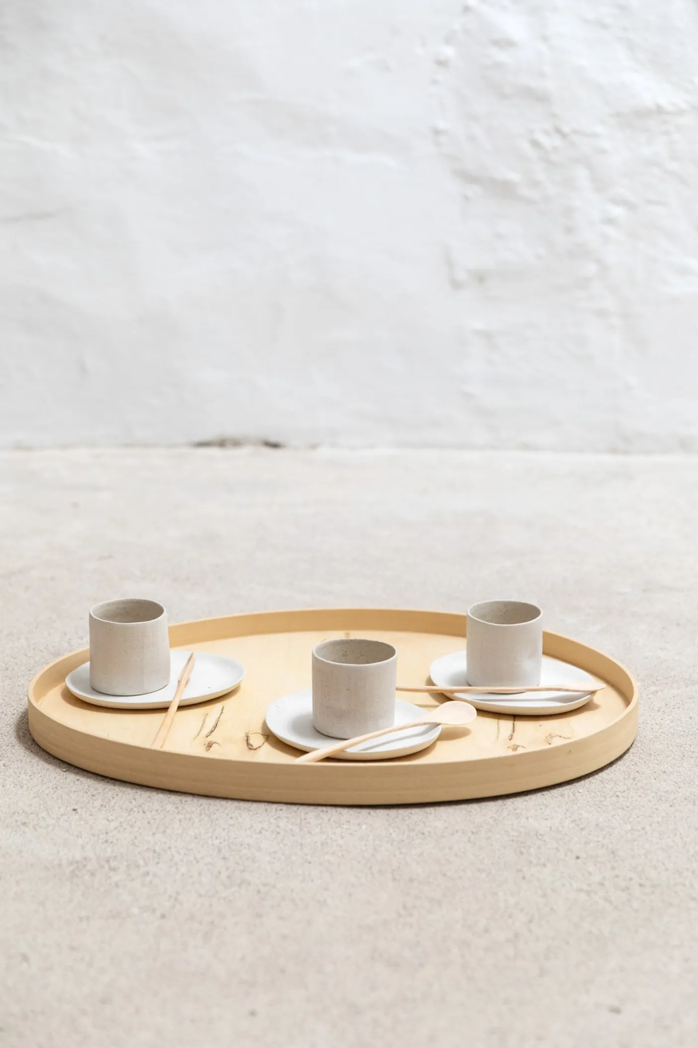 Oeuf, bandejas en madera de naranjo
