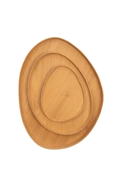 Oeuf, bandejas en madera de castaño