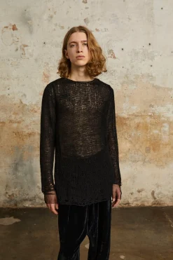 Onye, jersey en alpaca, seda y cachemir negro