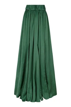 Oona, skirt in emerald green cupro