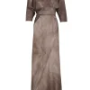 Opalo, vestido envolvente cacao maltinto