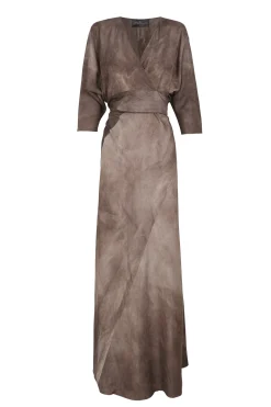 Opalo, vestido envolvente cacao maltinto