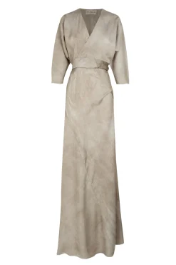 Opalo, vestido envolvente nacar maltinto