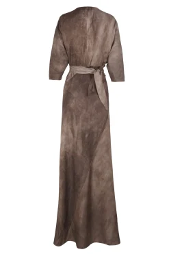 Opalo, vestido envolvente cacao maltinto