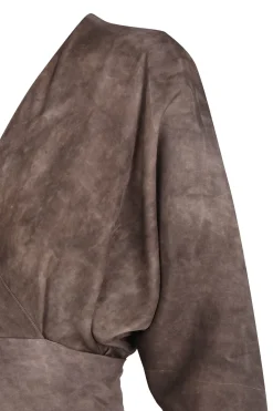 Opalo, vestido envolvente cacao maltinto