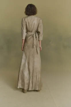 Opalo, vestido envolvente nacar maltinto