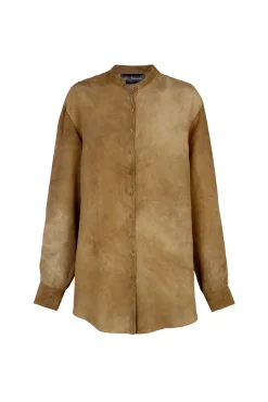 Park, camisa en seda bronce maltinto