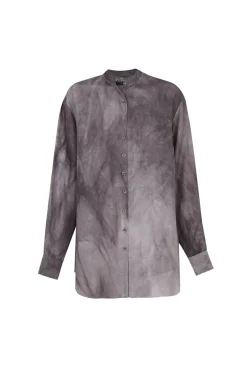 Park, camisa en seda lila maltinto