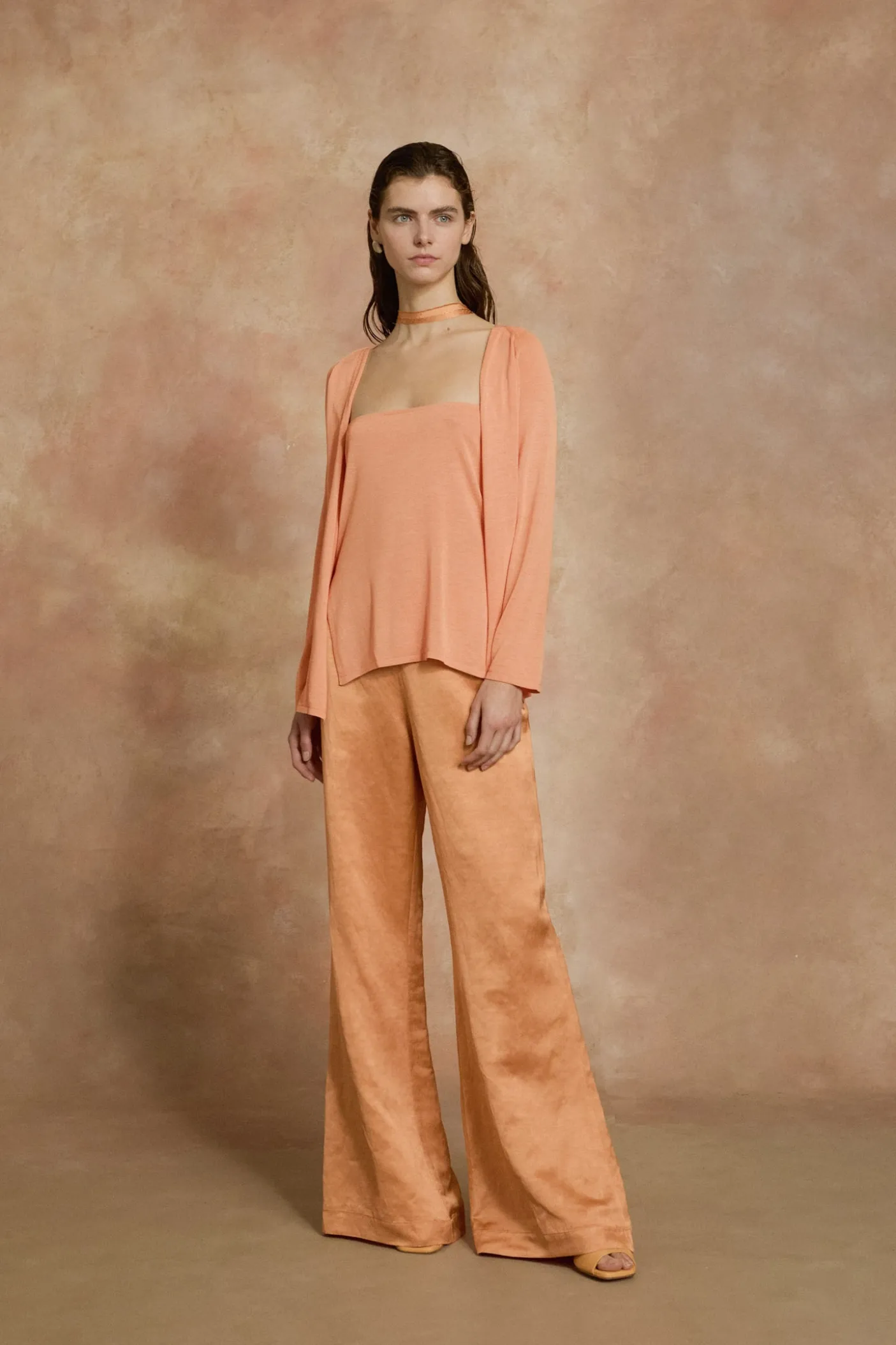 Paz, pantalon de campana mandarina