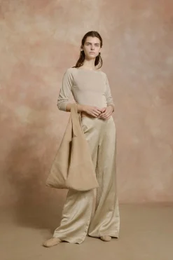Paz, pantalon de campana nacar