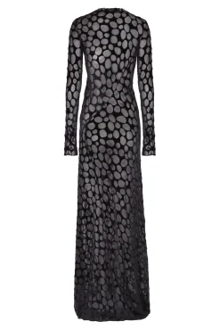 Pebbles, long dress in devore velvet