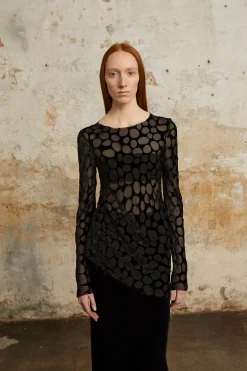 Pebbles, top in devore velvet