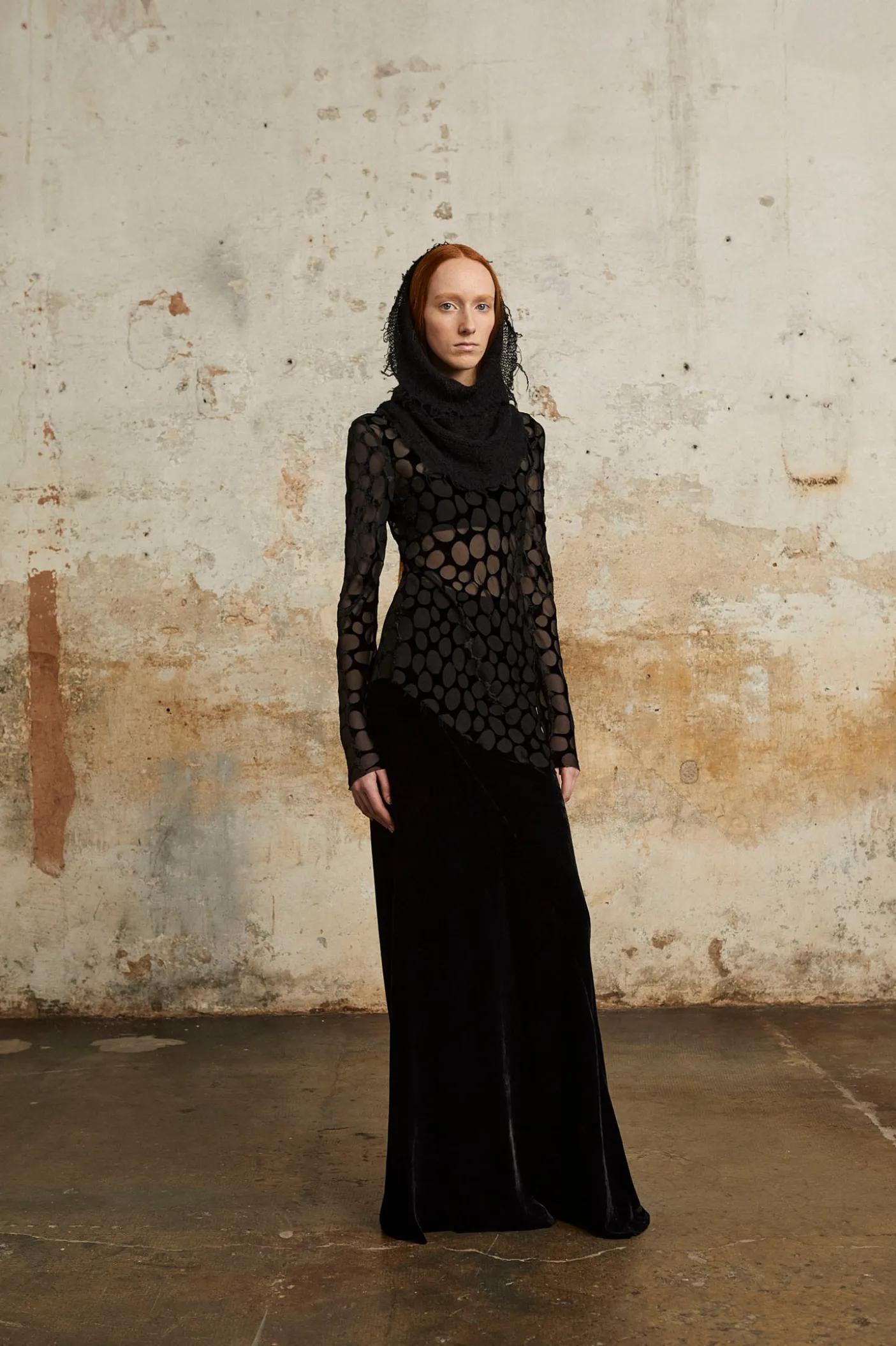 Pebbles, top in devore velvet