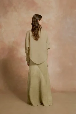 Piano, sage green transformable blouse