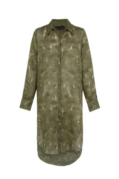 Rami, pua print ramie long shirt