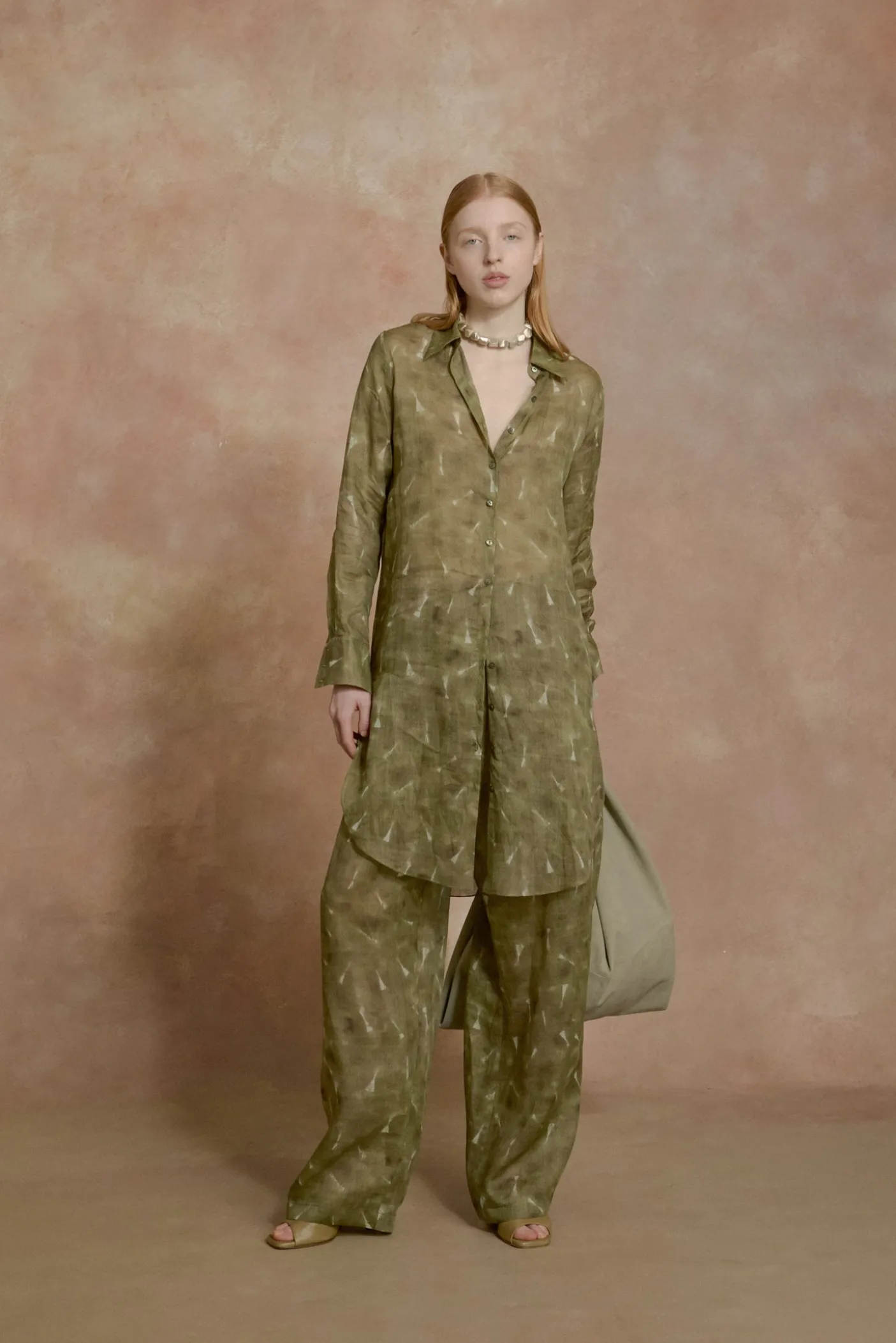 Rami, pua print ramie long shirt