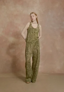 Rami, pua print ramie pants