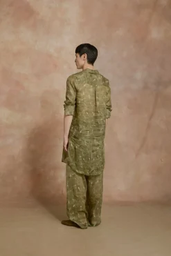 Rami, pua print ramie pants