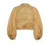 Rami, short jacket in peach ramie