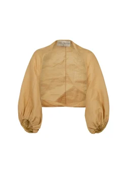 Rami, short jacket in peach ramie
