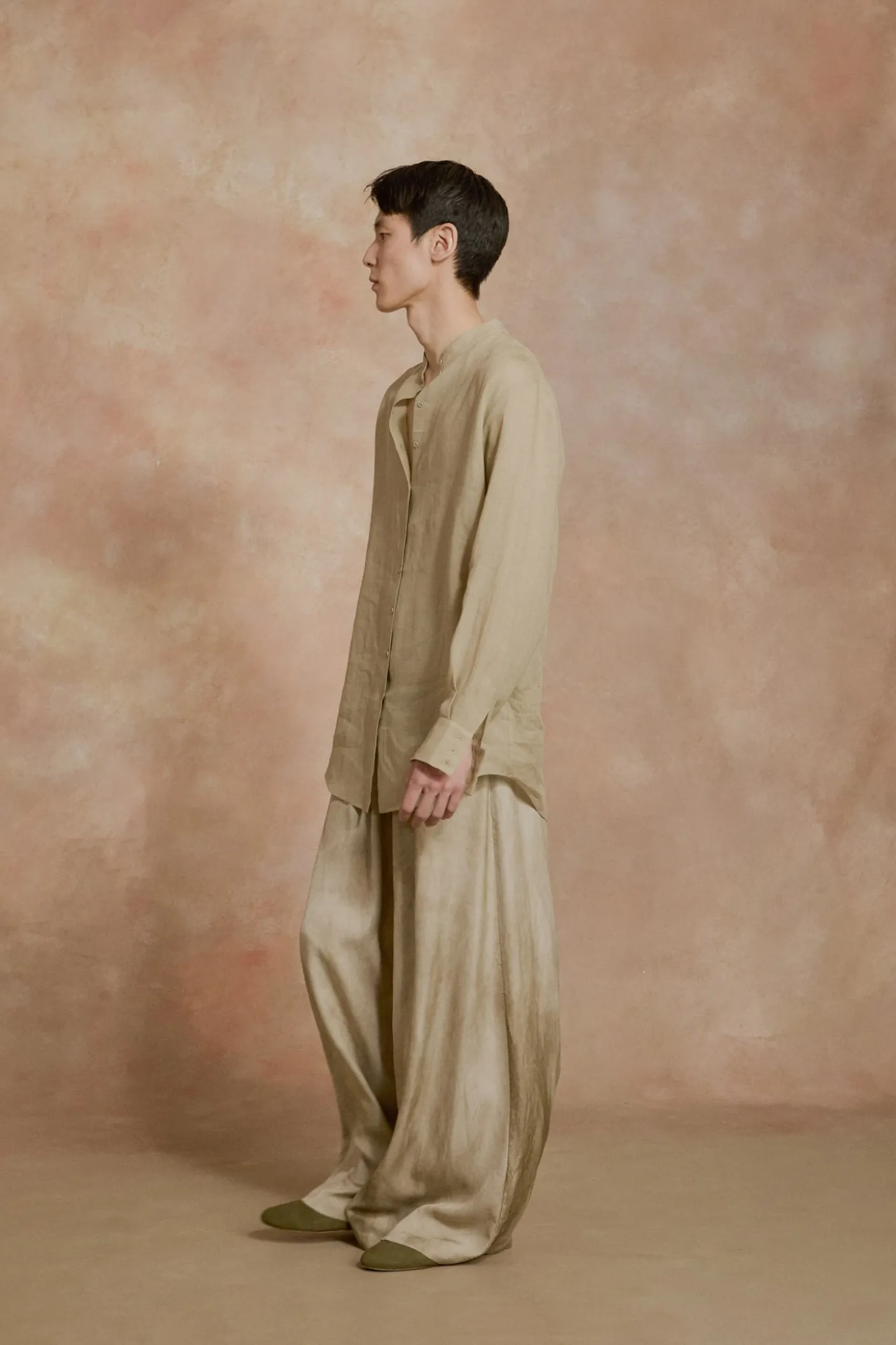 Raoul, camisa de ramio verde salvia