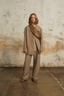 Rocco, jacket in linen and gray virgin wool