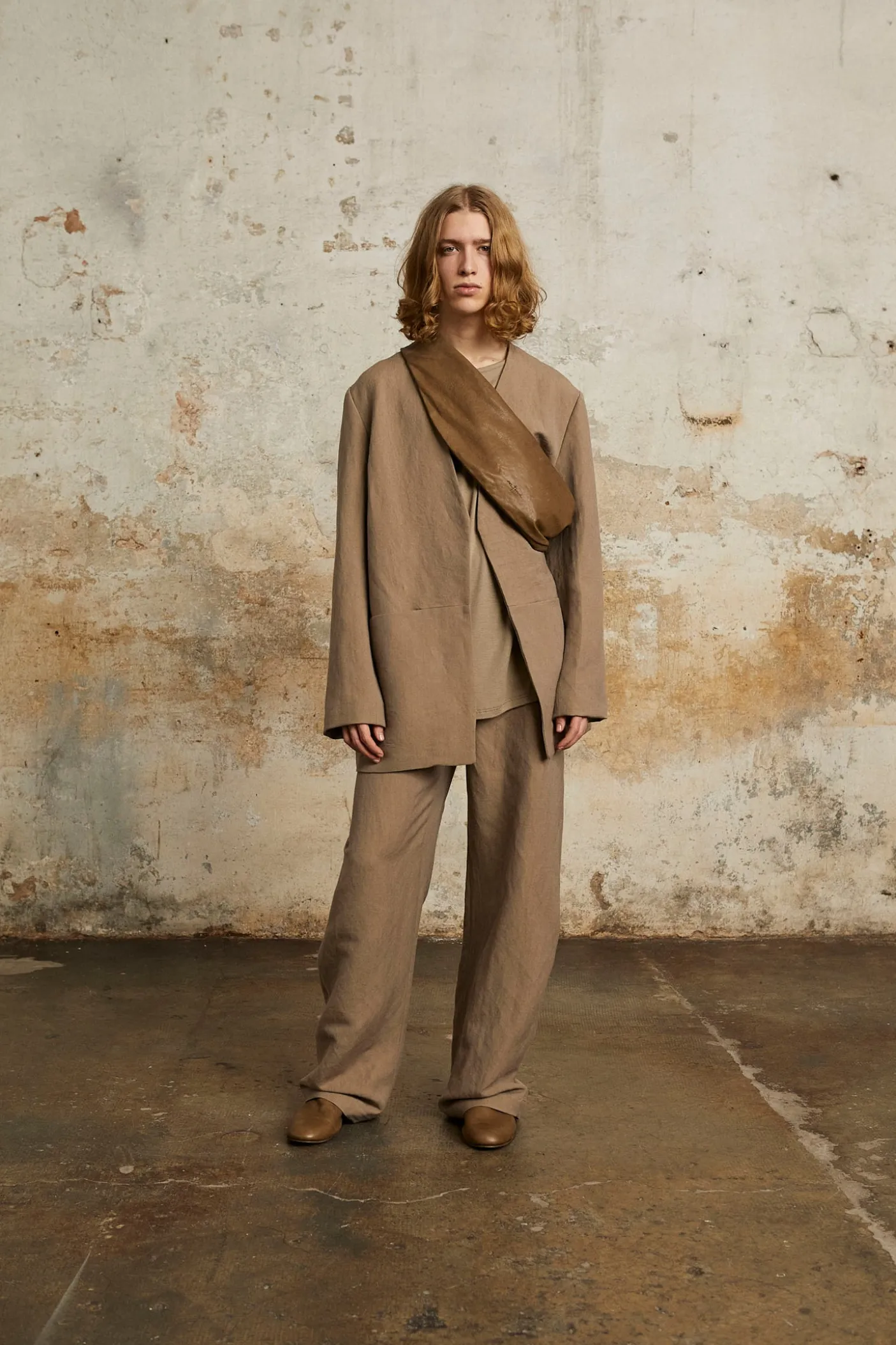 Rocco, jacket in linen and gray virgin wool