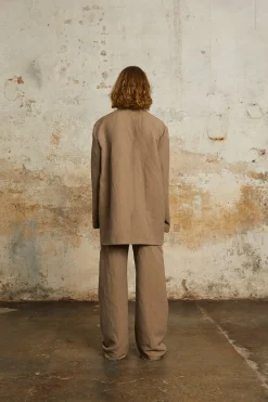 Rocco, jacket in linen and gray virgin wool