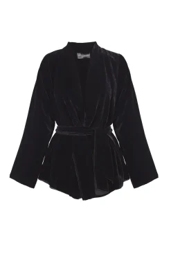 Roisin, black velvet jacket