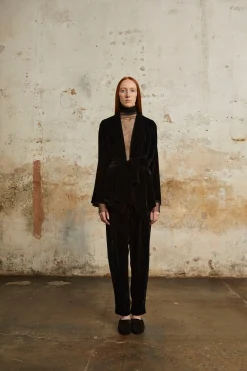 Roisin, black velvet jacket
