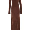 Roisin, long dress in blush velvet