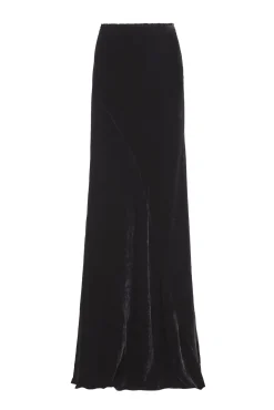 Roisin, long skirt in black velvet